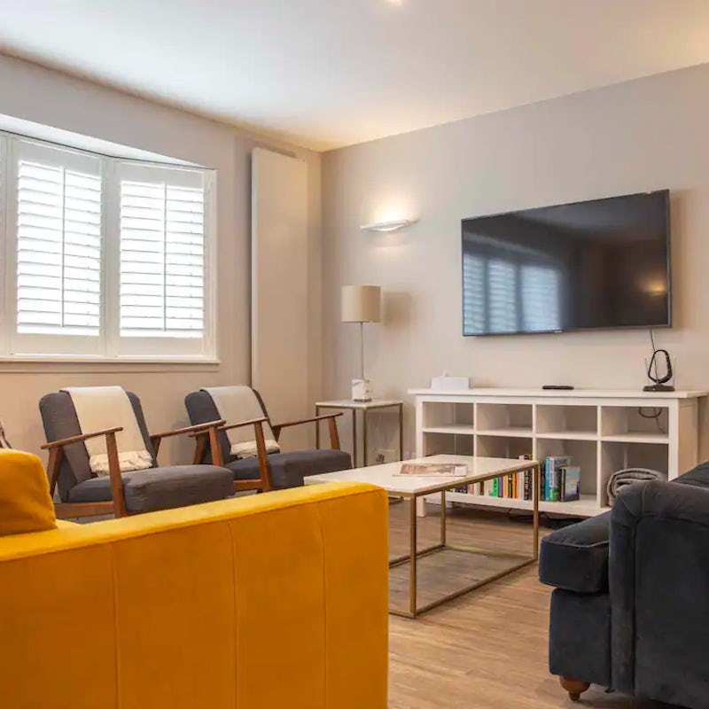 Kick back in the stylish living room after a day of sightseeing