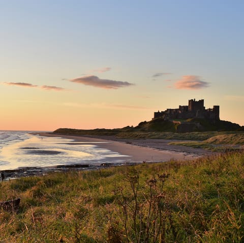 Explore the beautiful coast of Northumberland – Bamburgh Castle is a short drive away