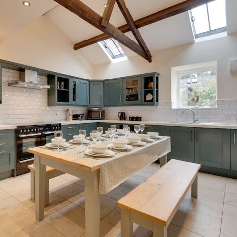Enjoy cooking with fresh local produce and sharing beautiful meals at the table