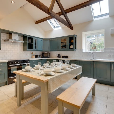 Enjoy cooking with fresh local produce and sharing beautiful meals at the table