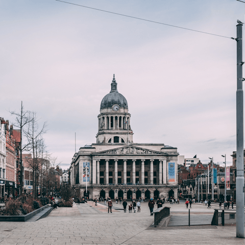 Explore Nottingham city centre, only a five-minute walk away