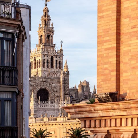 Enjoy views of Sevilla Cathedral from the comfort of the terrace