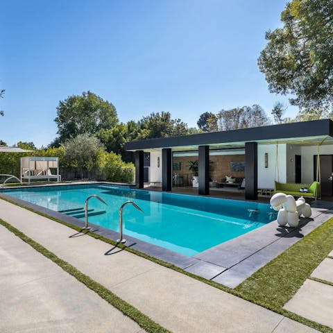 Soak up the Californian rays before cooling off in your crystalline pool