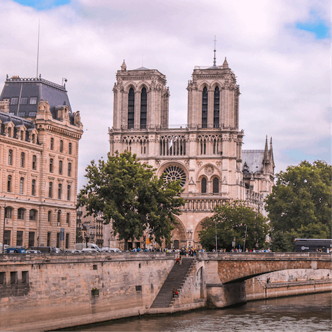Stay just a seven-minute stroll away from Notre Dame Cathedral