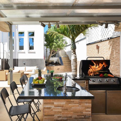 Take a seat as the appointed chef of your group dishes up barbecued produce