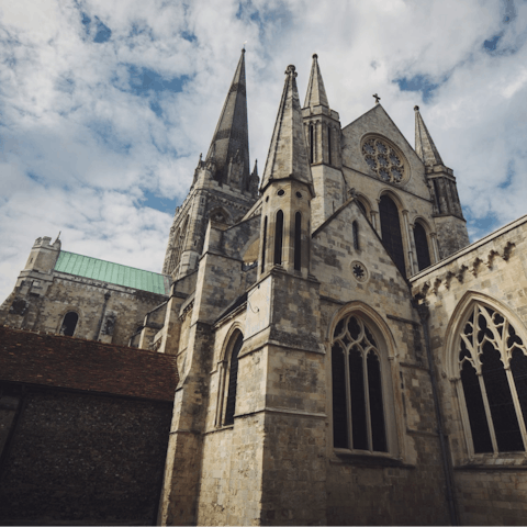 Explore the cathedral city of Chichester, a six-minute ride away