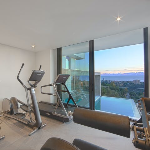 Keep on top of your game in the gym with a view