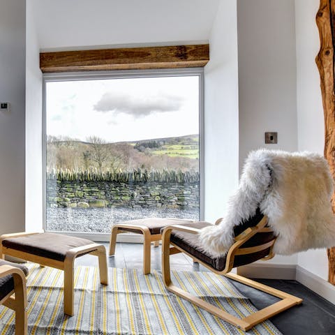 Find a snug spot to read, relax and savour the idyllic views 