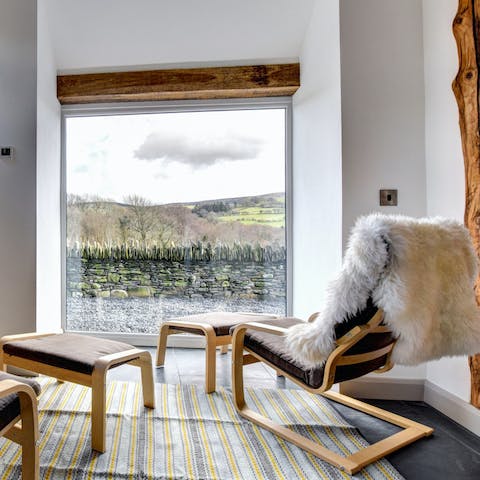Find a snug spot to read, relax and savour the idyllic views