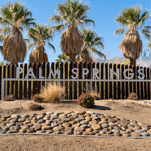 Explore the boutiques, bars and restaurants of Downtown Palm Springs, a five-minute drive away