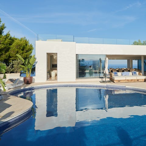 Cool off in the home's private pool