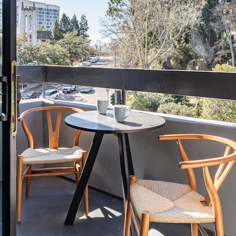 Enjoy your coffee on the terrace overlooking Westwood