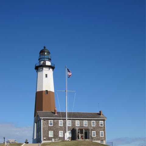 Visit the Montauk Point Lighthouse, a seven-minute drive away