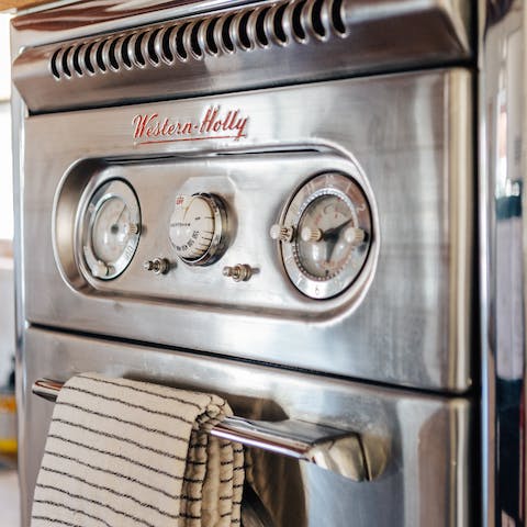 A vintage, propane-fuelled oven