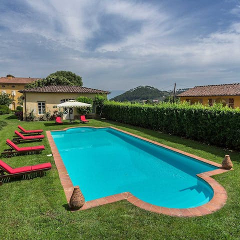 Slip into the pool to take advantage of the Mediterranean heat