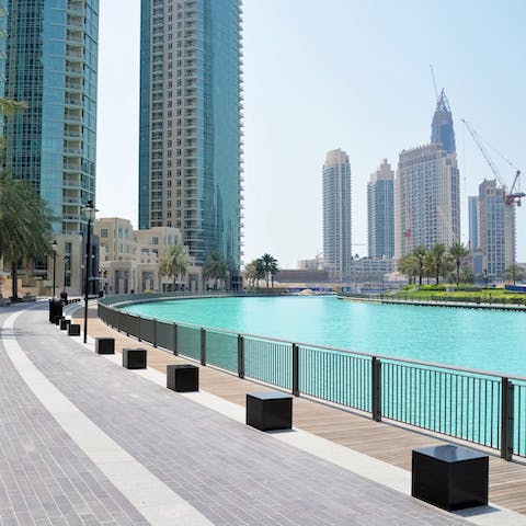 Stay a twenty-two minute drive from Dubai Marina 