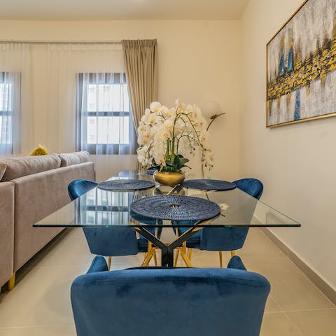 Serve up some Emirati culinary delights at the dining area