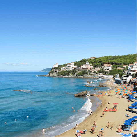 Feel the sand between your toes at nearby Le Forbici beach