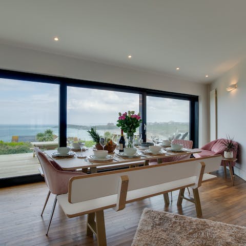 If you're not dining in trendy New Quay, indulge in dinner at home in style