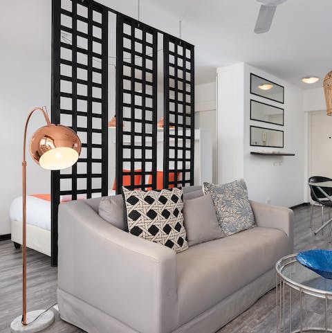 Make the most of the comfortable lounge area after fun-filled days out in the city