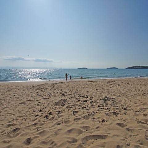 Enjoy bucket and spade days at Porth Ysgo Beach, just a short drive from here