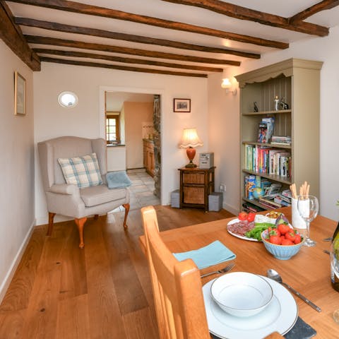 Spend quality time together playing board games around this formal dining table