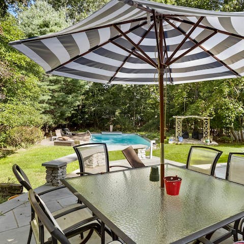 Fire up the barbecue for an all-American alfresco lunch amidst the greenery of the garden 
