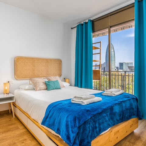 Wake up to wide-sweeping city vistas from the comfort of the bedrooms