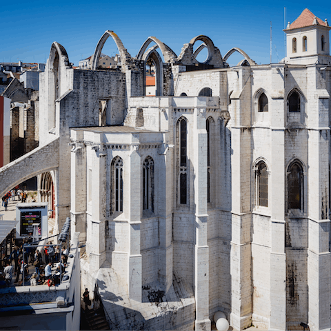 Walk fifteen minutes to admire the historic Carmo Convent