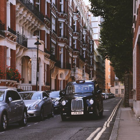 Stay in affluent Kensington, less than a five-minute walk from the High Street