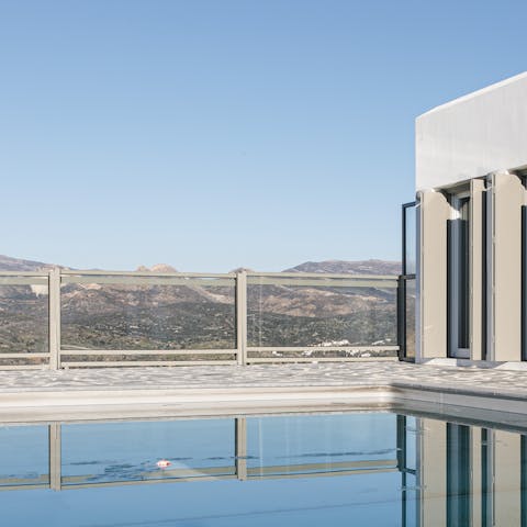 Soak up magnificent views of the valleys from your private pool