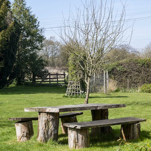 Enjoy a picnic in the grounds of the cottage