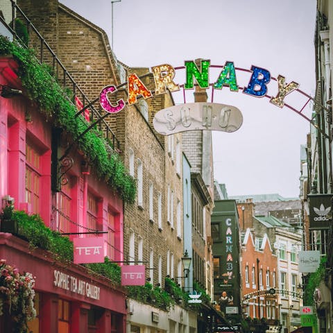 Stroll ten minutes to Carnaby Street for boutiques, eateries and pubs