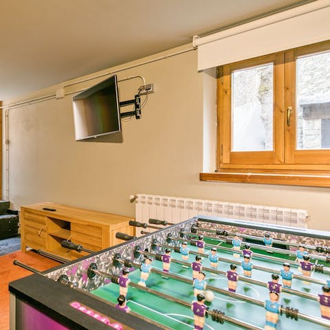 Disappear to the games room to play foosball for an hour or three
