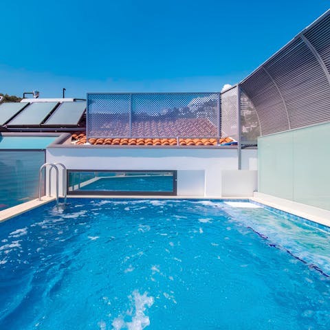 Start your day with a swim in the private pool