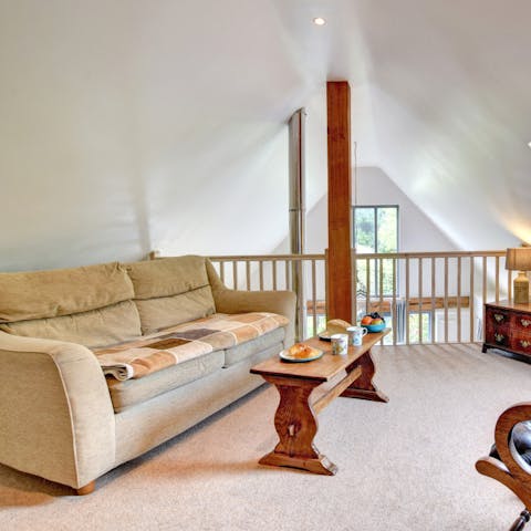 Head up to the mezzanine to stretch out on the sofa, catching up on your book and enjoying a cup of tea