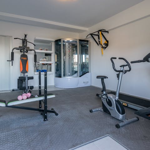 Begin your mornings with a workout in the private gym
