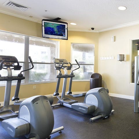 Keep on top of your fitness routine at the resort's gym