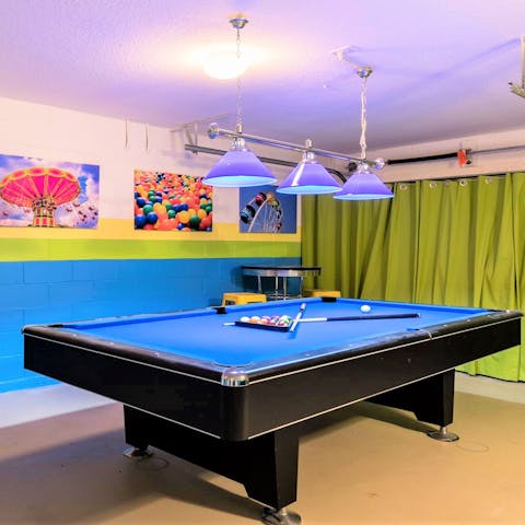 Keep the kids entertained in the home's private games room