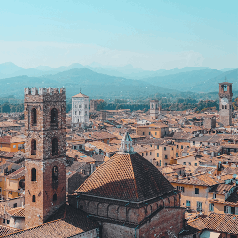 Explore the breathtaking city of Lucca, which can be reached in a scenice forty-minute drive