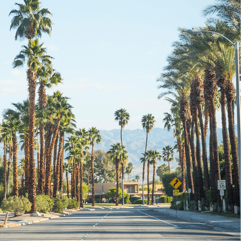 Dine out in Downtown Palm Springs, five minutes' drive from your door