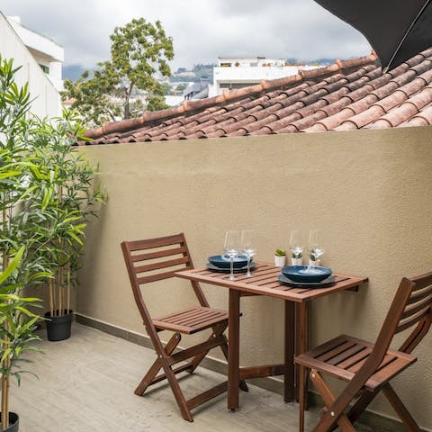 Get together for a tête-à-tête on the private terrace over breakfast