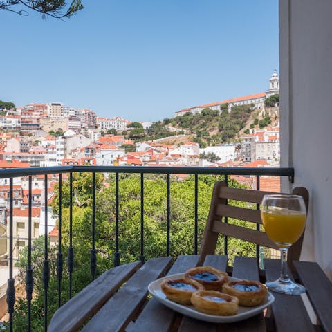Enjoy a nice glass of wine on one of your balconies after a day of exploring the city, taking in the view