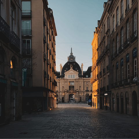 Stay in the centre of Rennes, surrounded by historic architecture and quaint cafes