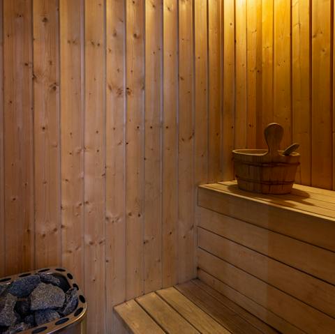Turn up the heat in the master bathroom's sauna