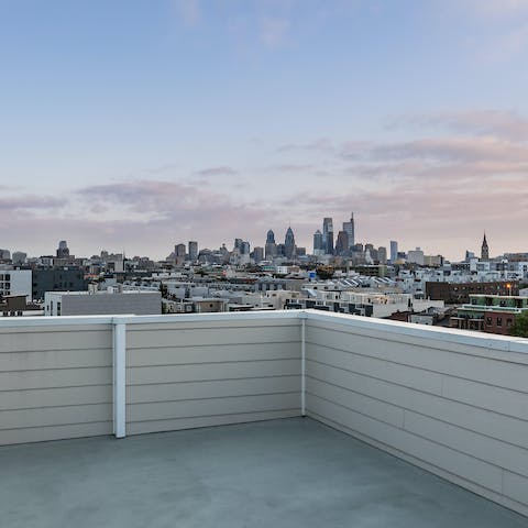Head up to the rooftop terrace to take in the breathtaking city skyline with panoramic views 
