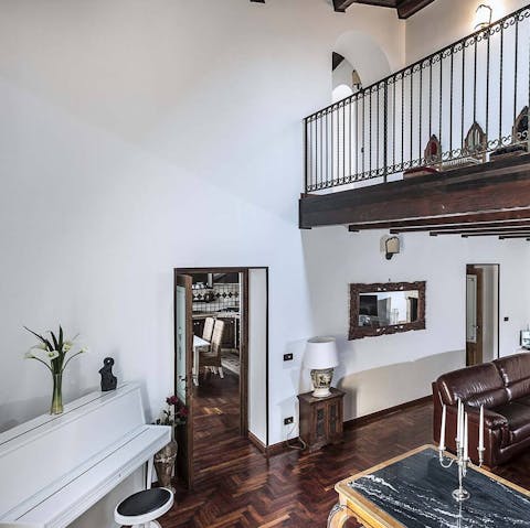 Set the scene for your trip and play an adagio or two on the piano
