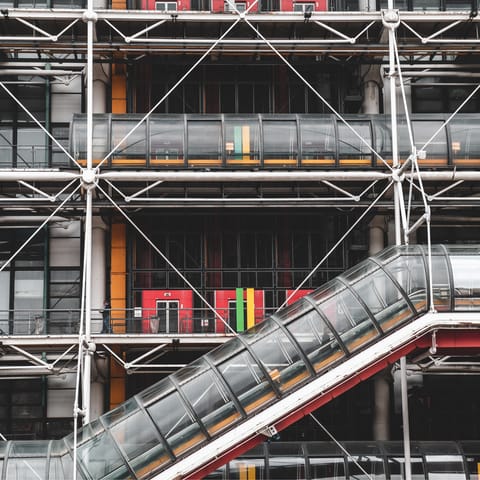 Visit the Pompidou Centre, a fifteen-minute walk from this home