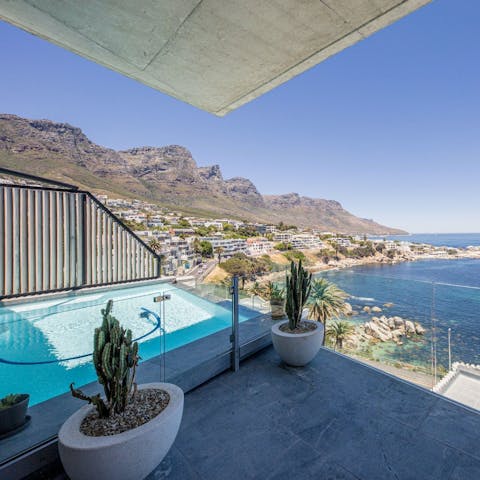 Slip into the pool for a dip overlooking the ocean