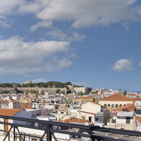 Take in the views of the Old Town from the communal roof terrace
